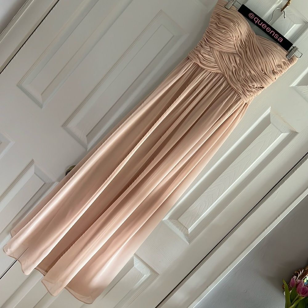 Sweetheart Criss-Cross Sleeveless Empire Chiffon Bridesmaid Dress With Straps - Picture 3 of 10